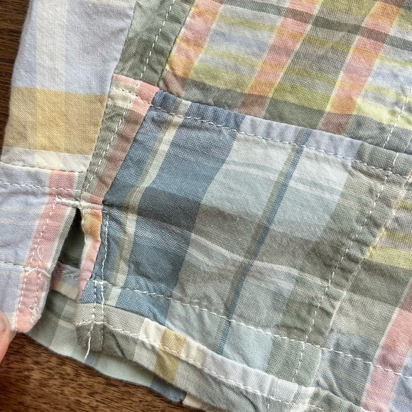 L.L. BEAN Vintage Patchwork Plaid Madras Bermuda Shorts Retro Coastal Preppy 10 - Picture 6 of 13